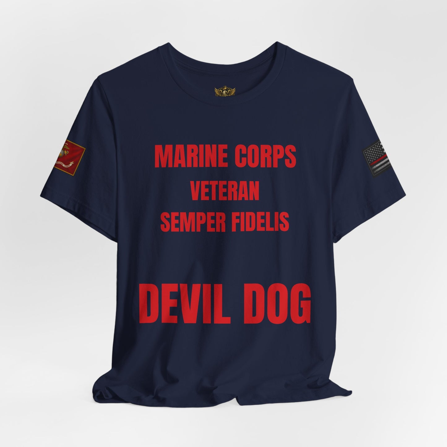 Marine Corps Veteran Devil Dog Shirt | Semper Fidelis USMC T-Shirt | Marine Veteran Gift | Military Pride Tee
