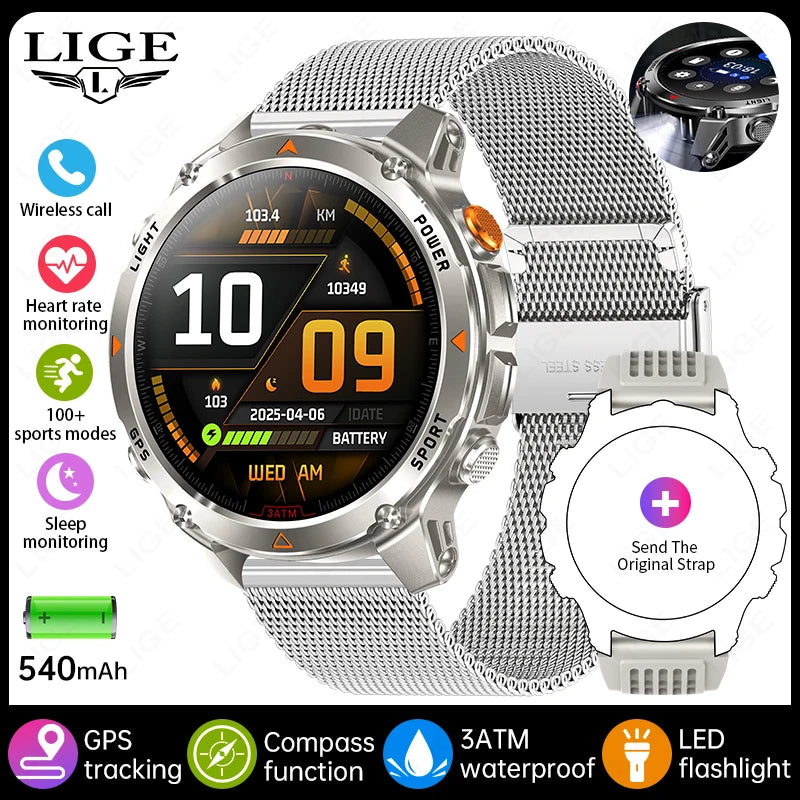 LIGE Rugged GPS Track Smart Watch