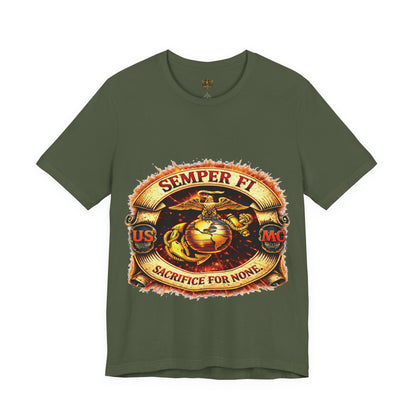 Semper Fi Marine Corps Emblem T-Shirt – "Sacrifice For None" USMC Tee