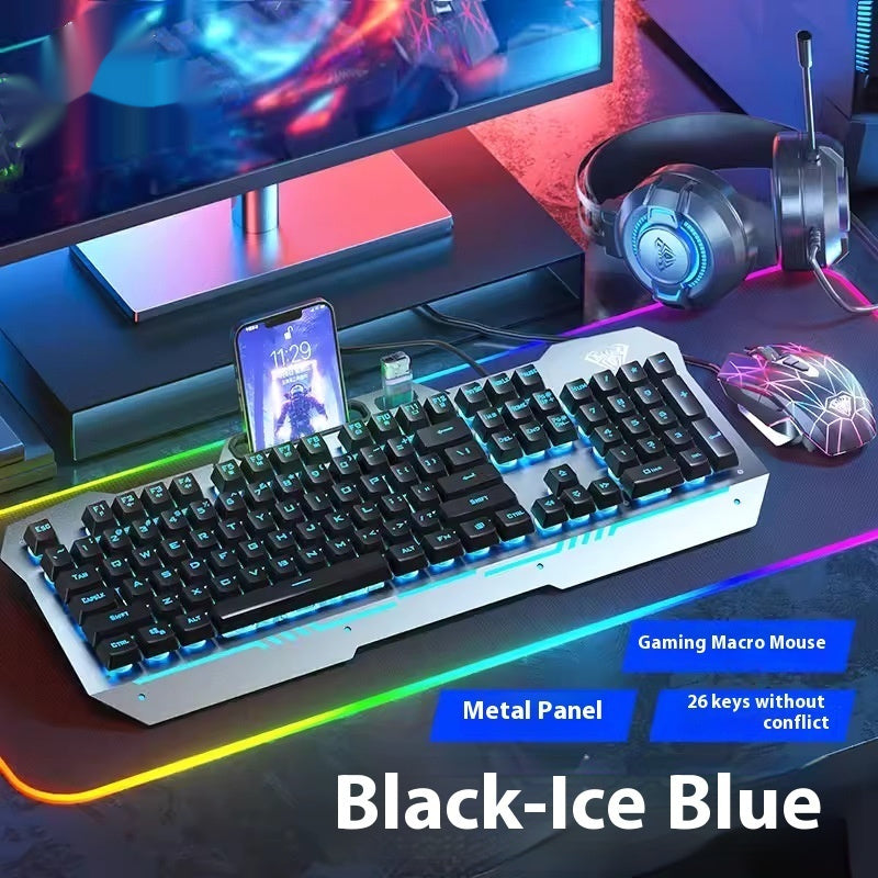 Mechanical Feeling Wired Key Mouse Headset Bundle