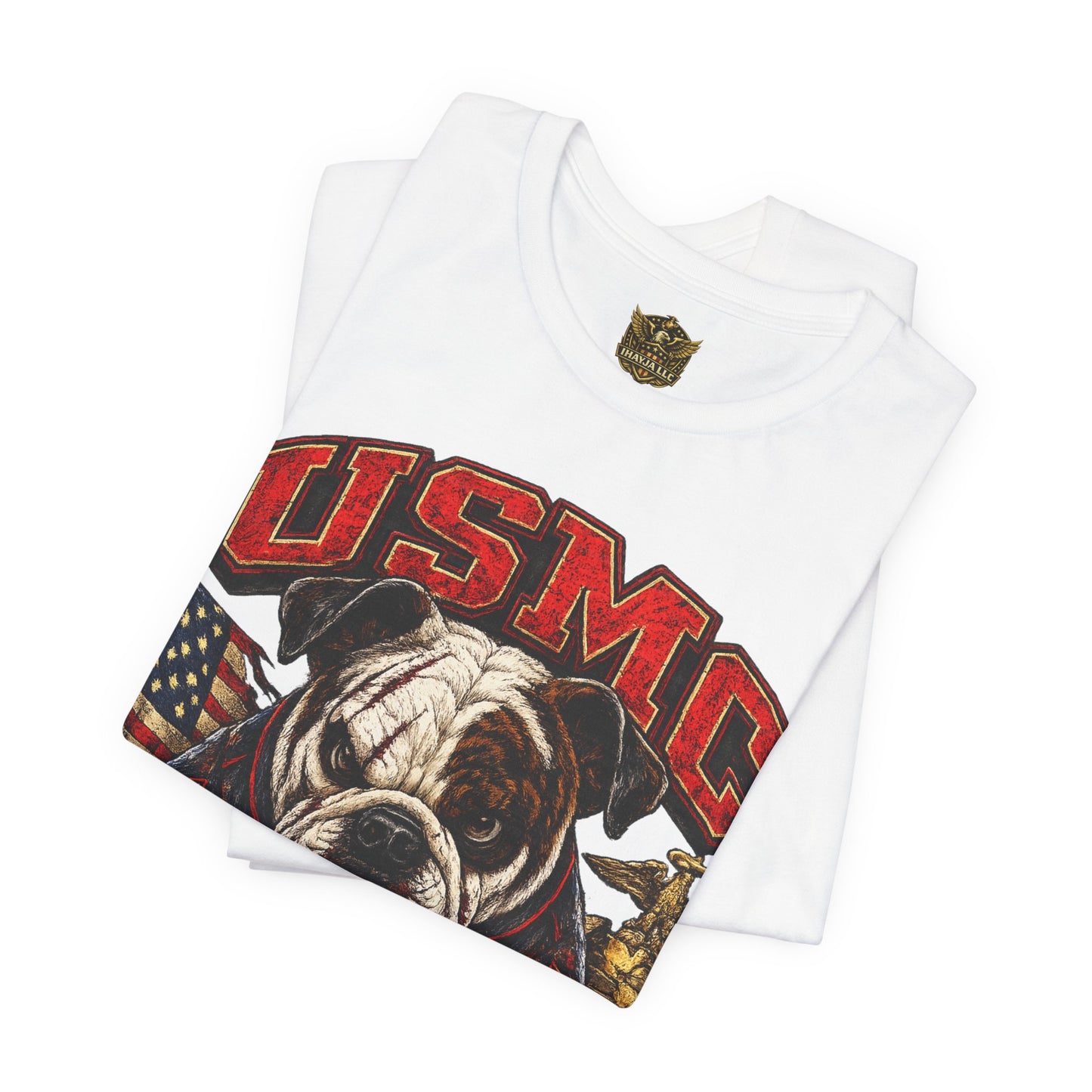 USMC Devil Dog T-Shirt | Semper Fidelis Military Bulldog Graphic Tee | Marine Corps Inspired Veteran Shirt