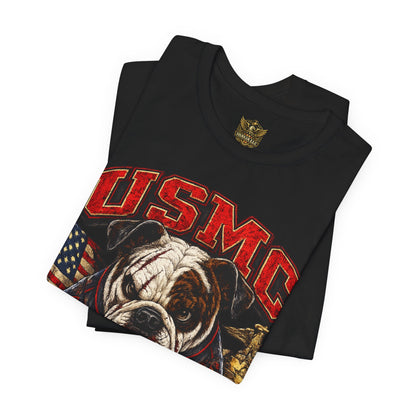 USMC Devil Dog T-Shirt | Semper Fidelis Military Bulldog Graphic Tee | Marine Corps Inspired Veteran Shirt