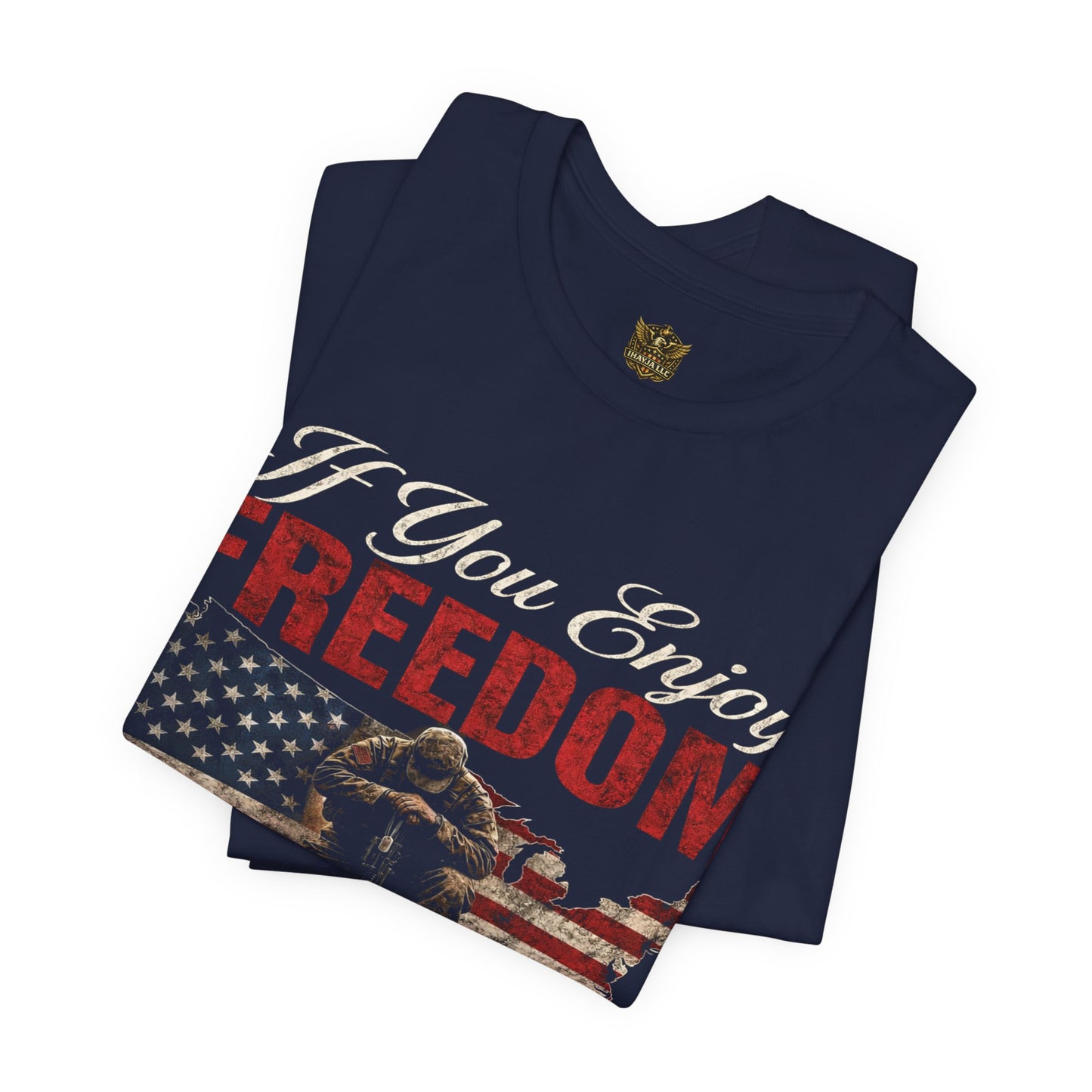 Retired Marine T-Shirt – "If You Enjoy Freedom" American Flag Tribute