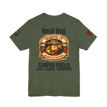 Marine Corps Veteran Devil Dog Shirt | Semper Fidelis USMC T-Shirt | Marine Veteran Gift | Military Pride Tee