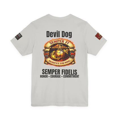 Marine Corps Veteran Devil Dog Shirt | Semper Fidelis USMC T-Shirt | Marine Veteran Gift | Military Pride Tee