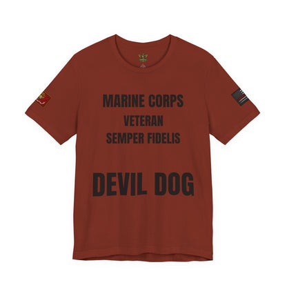 Marine Corps Veteran Devil Dog Shirt | Semper Fidelis USMC T-Shirt | Marine Veteran Gift | Military Pride Tee