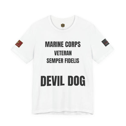 Marine Corps Veteran Devil Dog Shirt | Semper Fidelis USMC T-Shirt | Marine Veteran Gift | Military Pride Tee