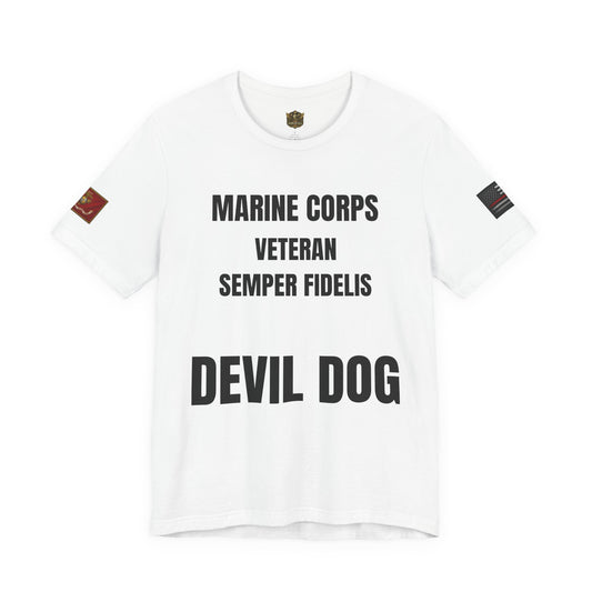 Marine Corps Veteran Devil Dog Shirt | Semper Fidelis USMC T-Shirt | Marine Veteran Gift | Military Pride Tee
