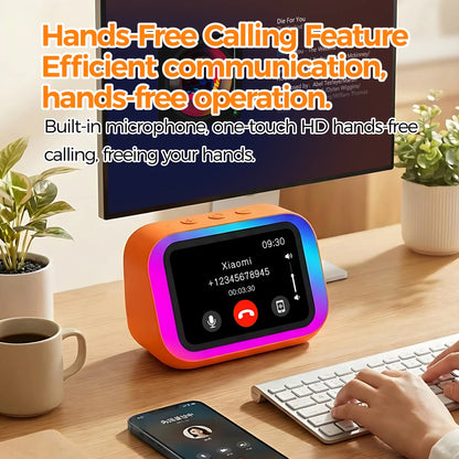AI Bluetooth Speaker 5.4 AI voice assistant HD Touch Screen Display Electronic Album Alarm Clock Hands-free Calling