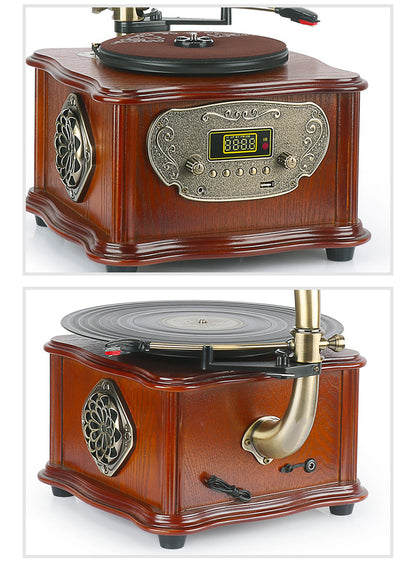 Retro Petunia Vinyl Record Player Retro Phonograph Bluetooth Audio