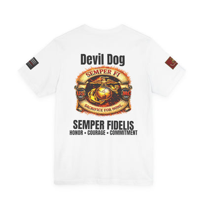 Marine Corps Veteran Devil Dog Shirt | Semper Fidelis USMC T-Shirt | Marine Veteran Gift | Military Pride Tee