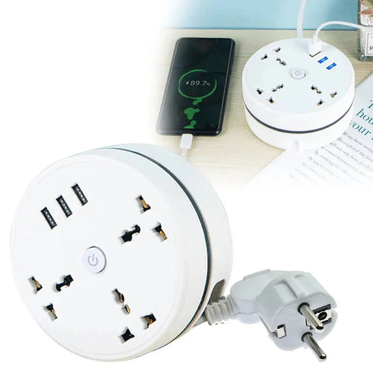 EU plug smart power strip with USB