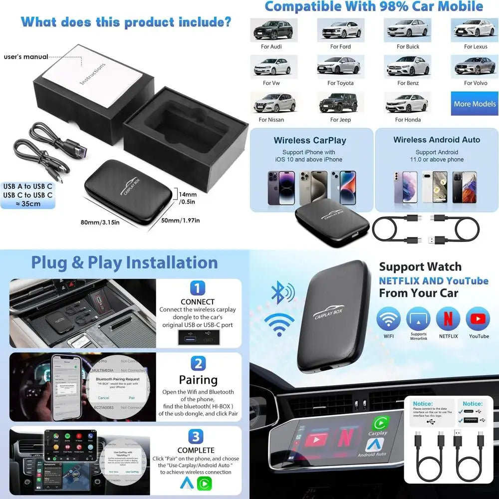 Wireless Carplay and Android Auto Dongle Support