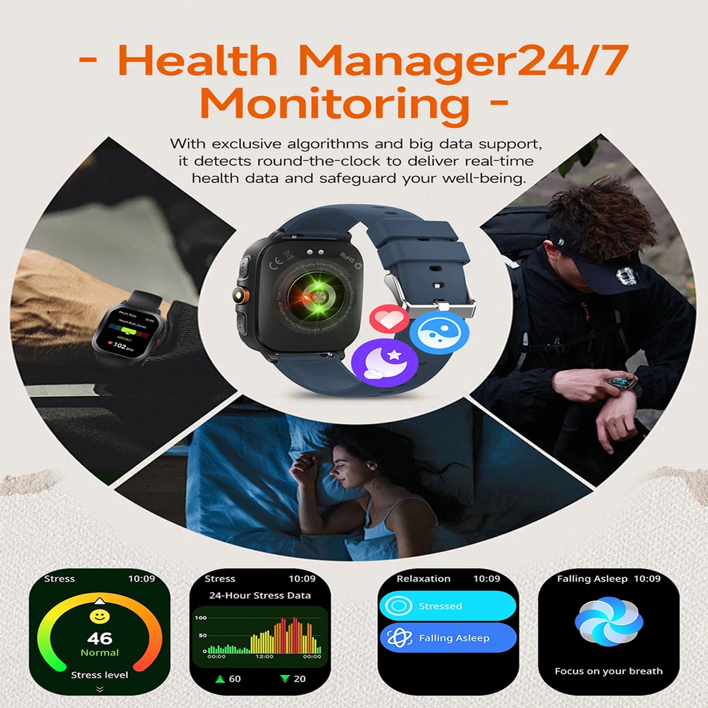 2025 Military Smartwatch For Men Bulit-in GPS
