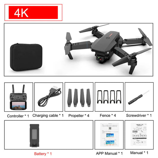 E88 Pro foldable drone with HD 4K camera