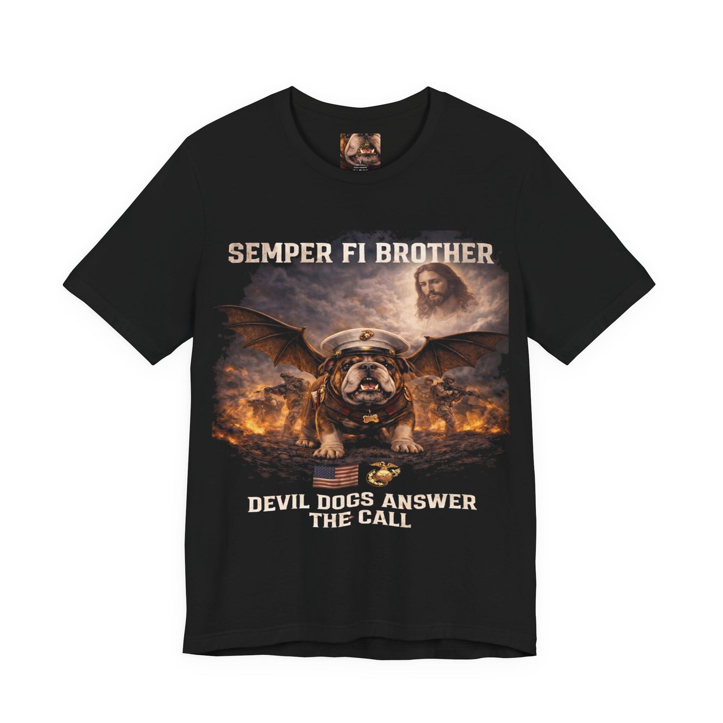 Semper Fi Brother Tee — 'Devil Dogs Answer the Call' USMC Bulldog T-Shirt
