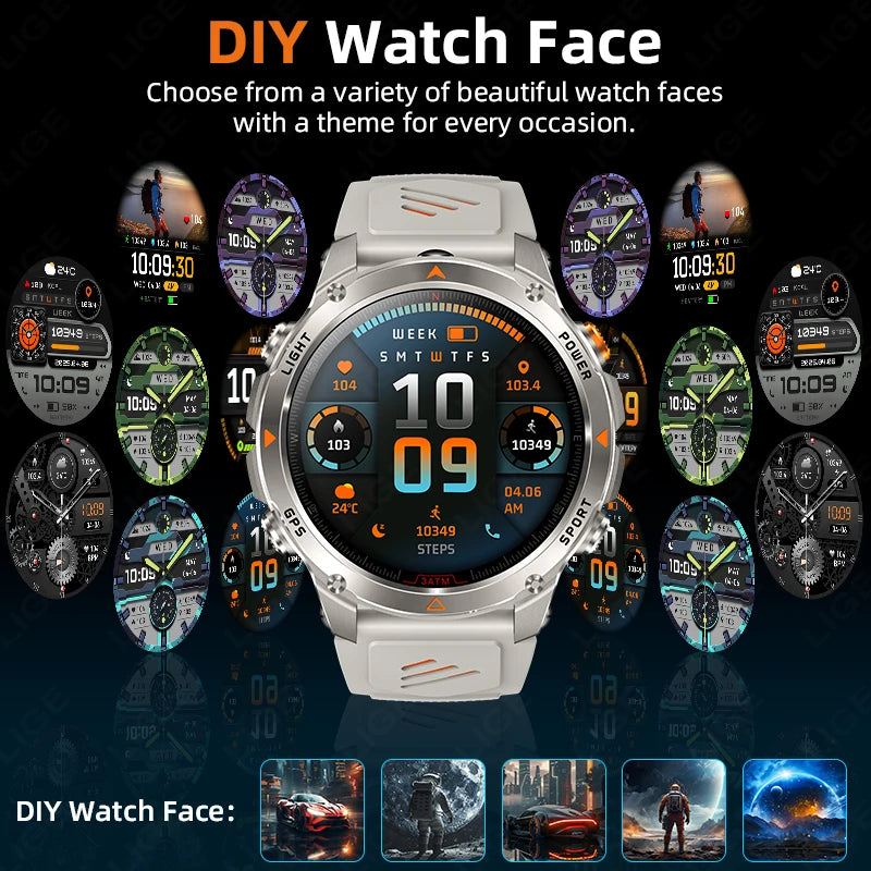 LIGE Rugged GPS Track Smart Watch