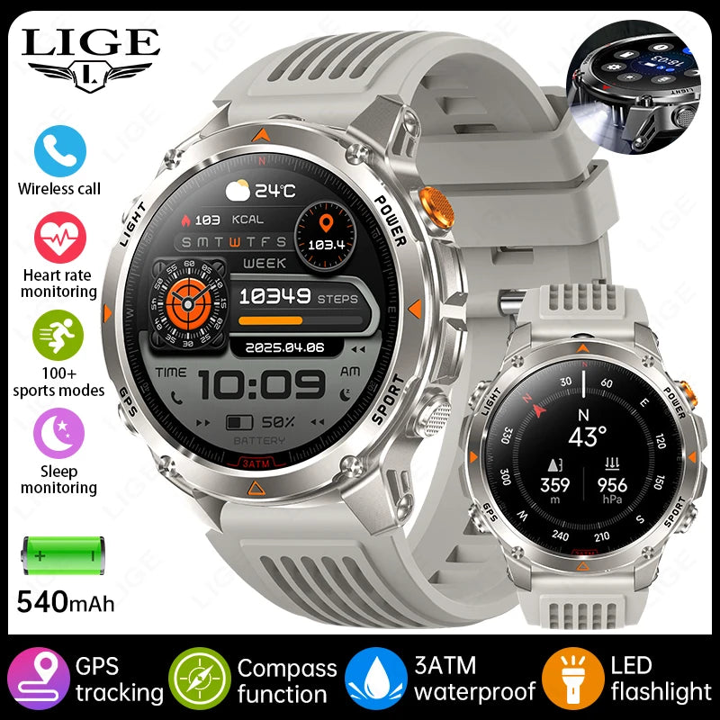 LIGE Rugged GPS Track Smart Watch