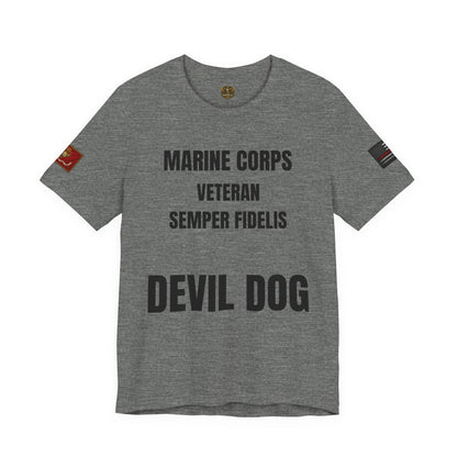 Marine Corps Veteran Devil Dog Shirt | Semper Fidelis USMC T-Shirt | Marine Veteran Gift | Military Pride Tee