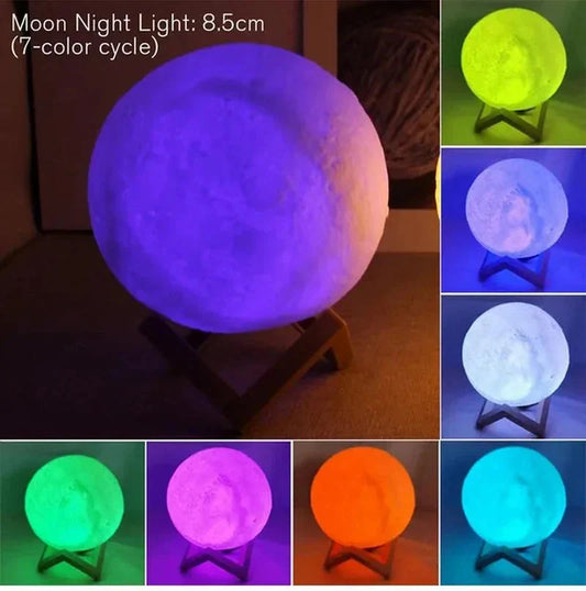 D5 Starry Moon Lamp 8Cm - LED Night Light