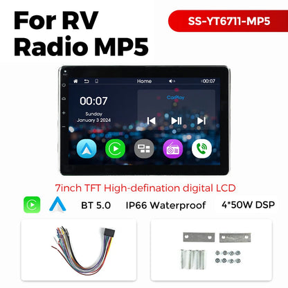 7 "Boat Radio Stereo CarPlay Android Auto Media Player