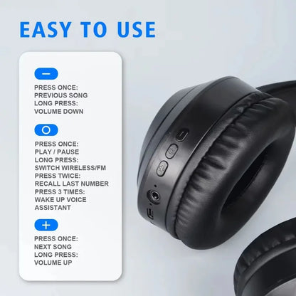 Wireless Bluetooth 5.3 Headphones Over Ear HIFI Stereo Headsets
