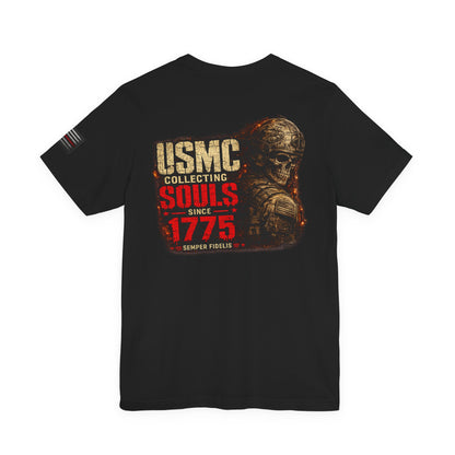USMC Collecting Souls Since 1775 Shirt | Semper Fi Marine Corps Veteran T-Shirt | Military Green USMC Tee