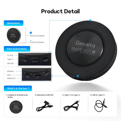 STLFDasaita CarPlay Ai Box 8GB+128GB CarSmart Box
