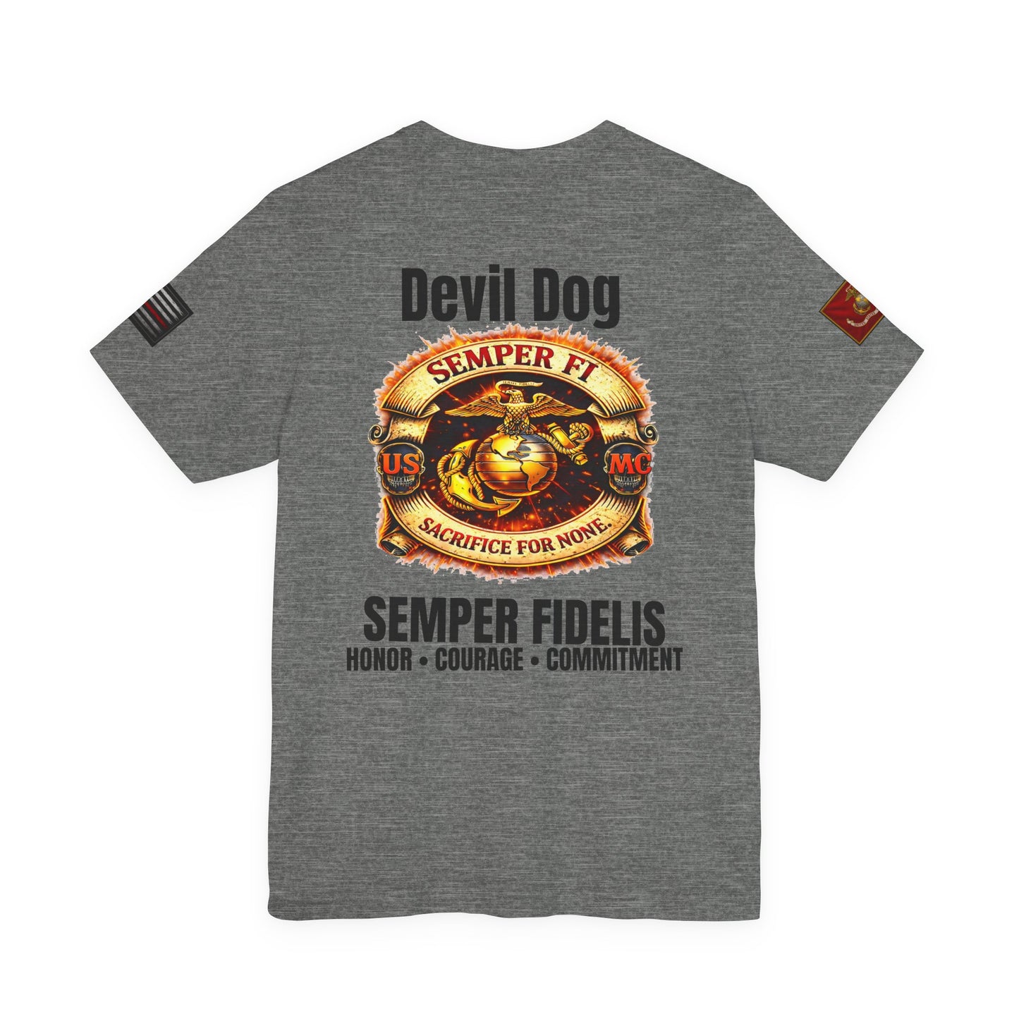 Marine Corps Veteran Devil Dog Shirt | Semper Fidelis USMC T-Shirt | Marine Veteran Gift | Military Pride Tee