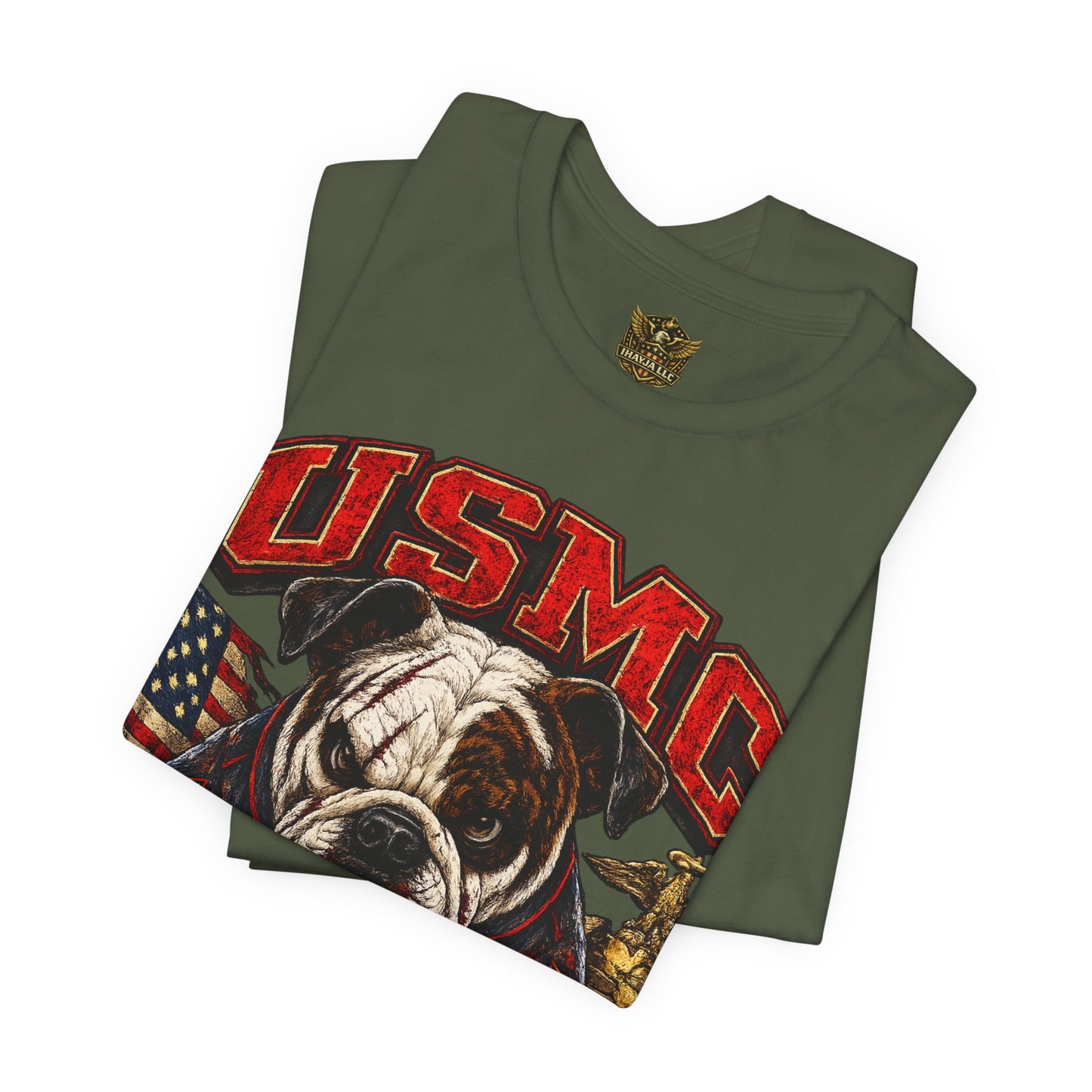 USMC Devil Dog T-Shirt | Semper Fidelis Military Bulldog Graphic Tee | Marine Corps Inspired Veteran Shirt