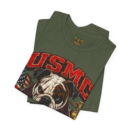 USMC Devil Dog T-Shirt | Semper Fidelis Military Bulldog Graphic Tee | Marine Corps Inspired Veteran Shirt
