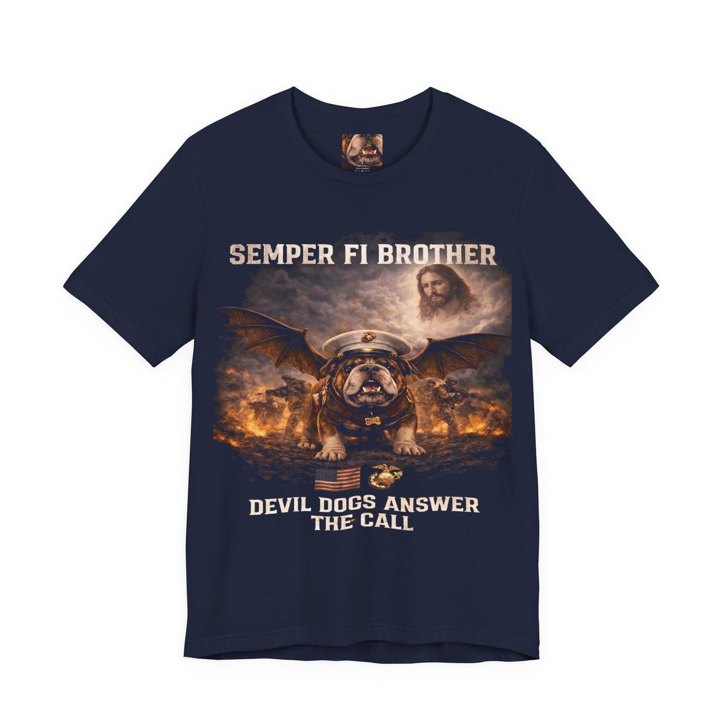 Semper Fi Brother Tee — 'Devil Dogs Answer the Call' USMC Bulldog T-Shirt