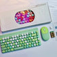 Compact, Mini Wireless Portable Colorful Retro Polka-Dot Key-Mouse Combo