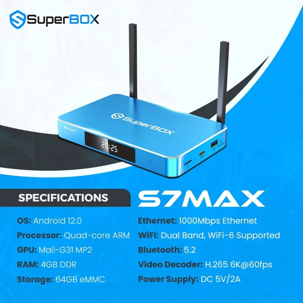[Genuine]SuperBox S7 Max Android TV Box  Compatible Upgraded from S7 Pro, S6 Ultra,Similar to vseebox v3 v6 plus elite ultra