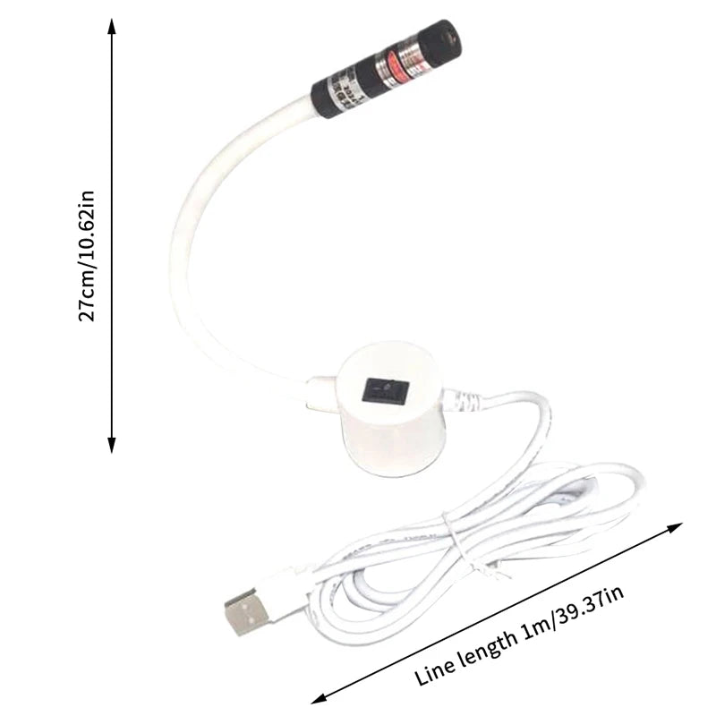 Sewing Machine Accessories: USB Red Laser Positioner, Infrared Working Lamp with Magnetic Base, DC5V Line/Cross Cutting