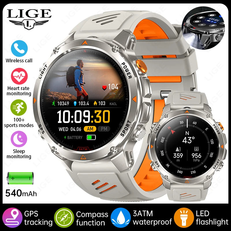 LIGE Rugged GPS Track Smart Watch