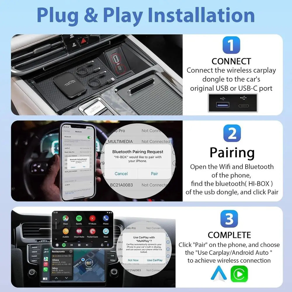 Wireless Carplay and Android Auto Dongle Support