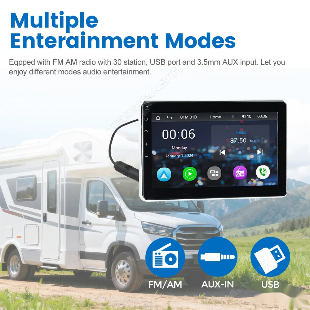 7 "Boat Radio Stereo CarPlay Android Auto Media Player