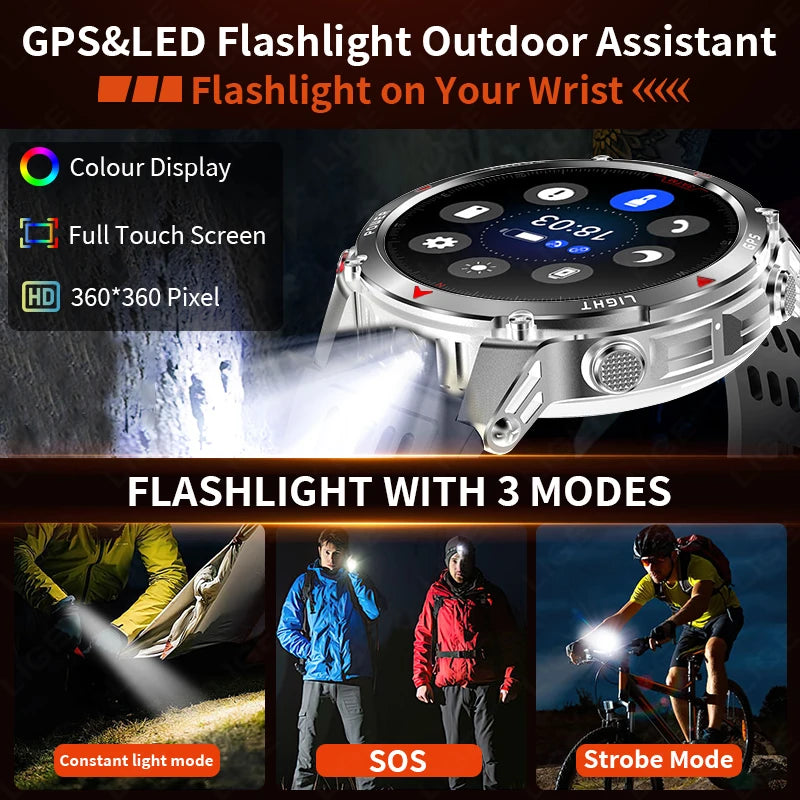 LIGE Rugged GPS Track Smart Watch