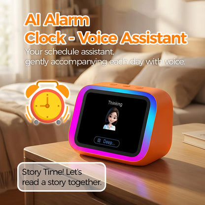AI Bluetooth Speaker 5.4 AI voice assistant HD Touch Screen Display Electronic Album Alarm Clock Hands-free Calling