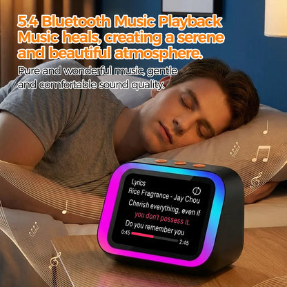 AI Bluetooth Speaker 5.4 AI voice assistant HD Touch Screen Display Electronic Album Alarm Clock Hands-free Calling