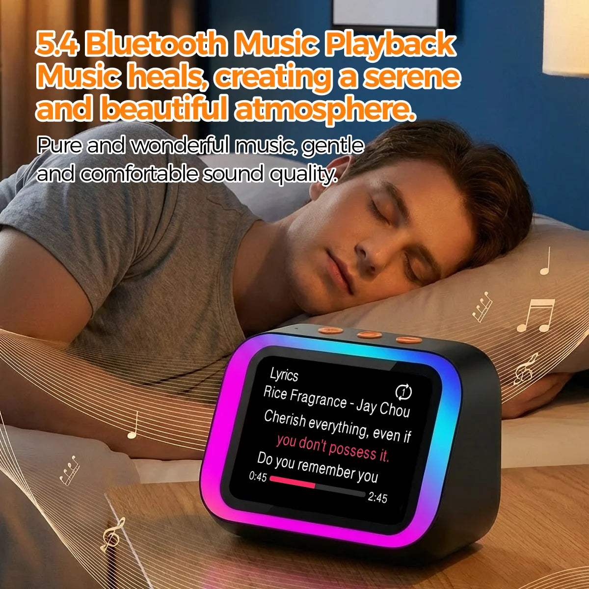 AI Bluetooth Speaker 5.4 AI voice assistant HD Touch Screen Display Electronic Album Alarm Clock Hands-free Calling
